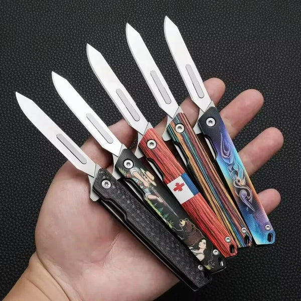 Stainless Steel Folding Utility Knife with Pocket Clip
