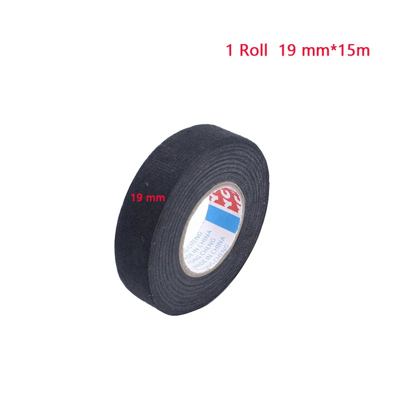Bobine de gaine électrique de fil d'alimentation de 19 mm de diamètre, avec étiquette noire et bleue visible.