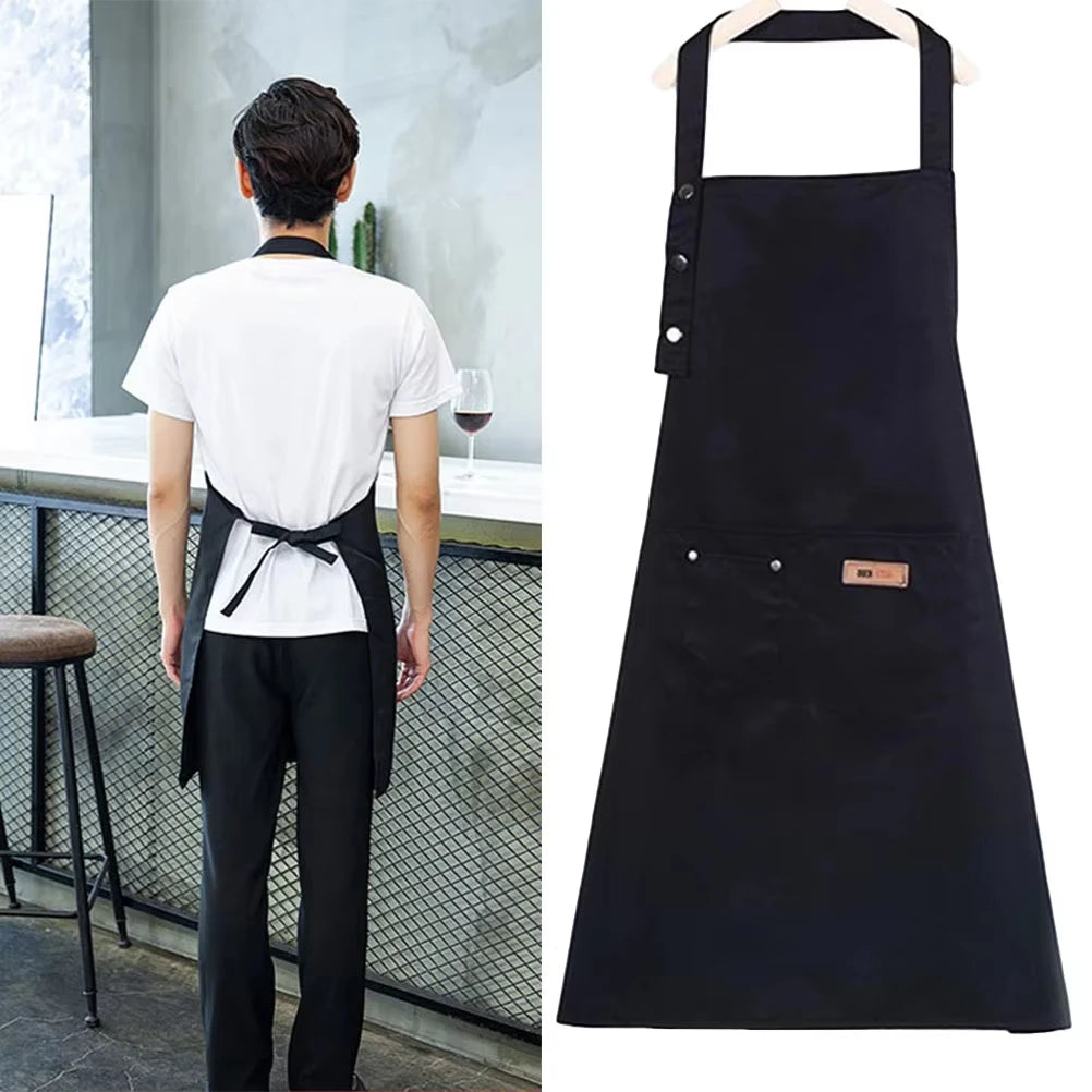 Stain-Resistant Kitchen Apron with Front Pocket
