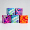 Squishy Stress Relief Cube with Soothing Swirl Design