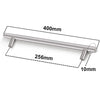 Moderner Edelstahl-T-Bar-Schrankgriff mit 400mm Länge und 10mm Durchmesser.