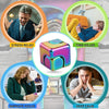 A colorful alloy metal fidget cube spinner used for stress relief, focus improvement, and calming.