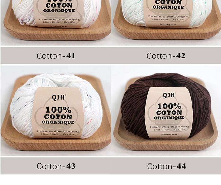 100% Organic Cotton Yarn for Knitting and Crocheting (2-Pack)