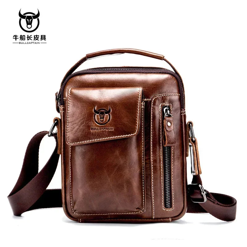 Genuine Leather Crossbody Bag for Men
