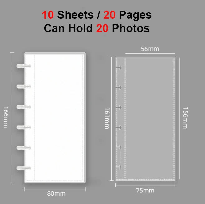 Clear 2x6 Photo Strip Album with 20 Protective Pages