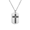 Collar con colgante de cruz de acero inoxidable