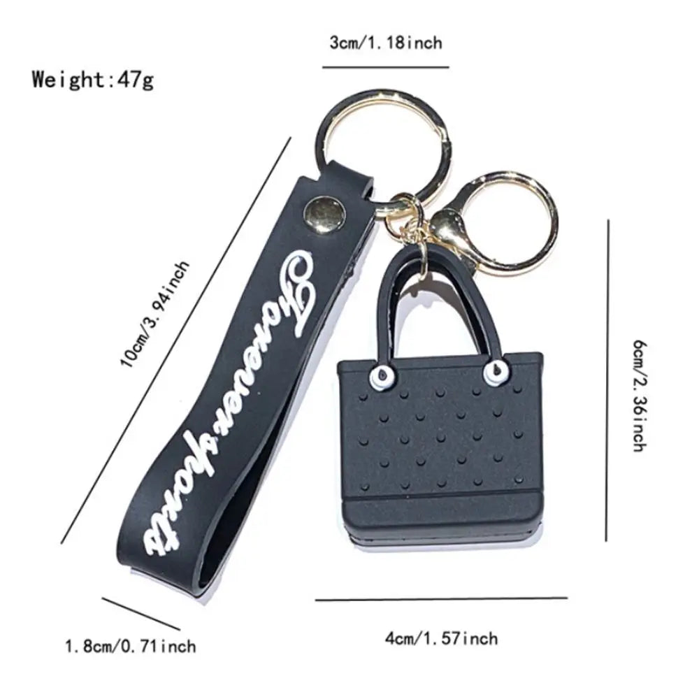 Silicone Beach Basket Keychain Charm
