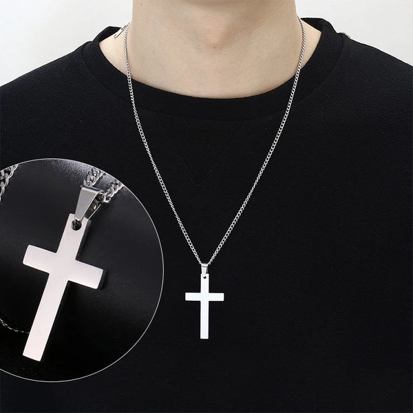 Stainless Steel Cross Pendant Necklace