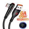 120W Fast Charging USB-C Cable with 90° Elbow Design