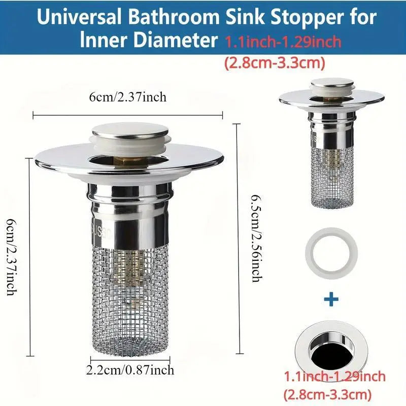 Universal Stainless Steel Pop-Up Drain Filter
