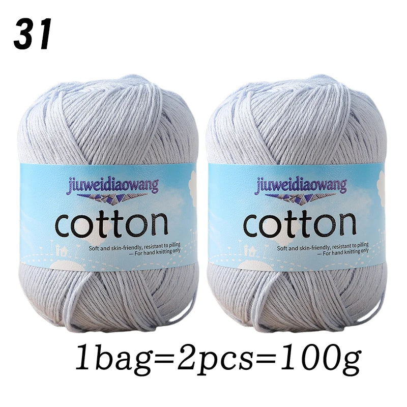 Premium 100% Cotton Yarn – Medium-Fine Weight for All-Season Knitting