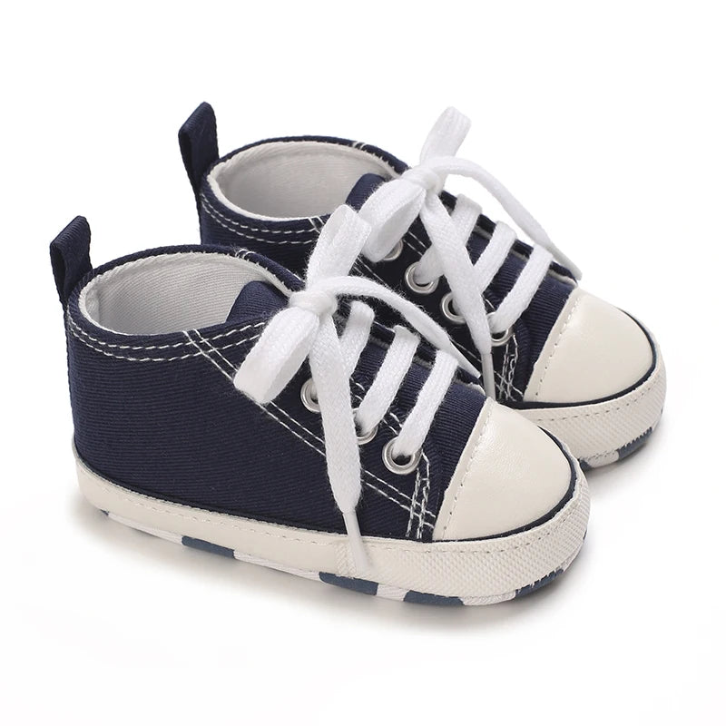 Classic Canvas First Walker Shoes for Babies with Star Print