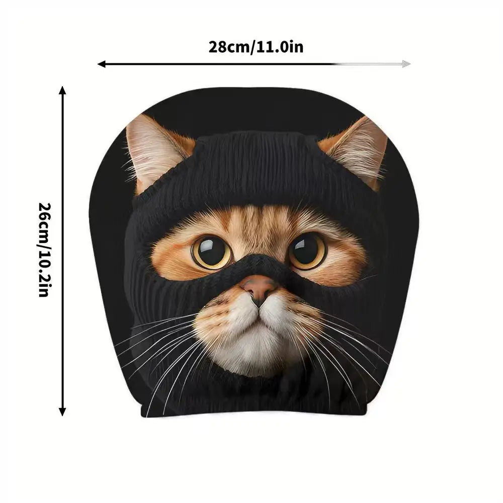 Cute Orange Cat Print Car Headrest Pillow Covers (Pair)