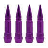 A set of universal bullet head screws for tires and valves in purple finish.