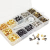 Metal Double Cap Rivets with Setting Tool Kit for Leathercraft & Repairs