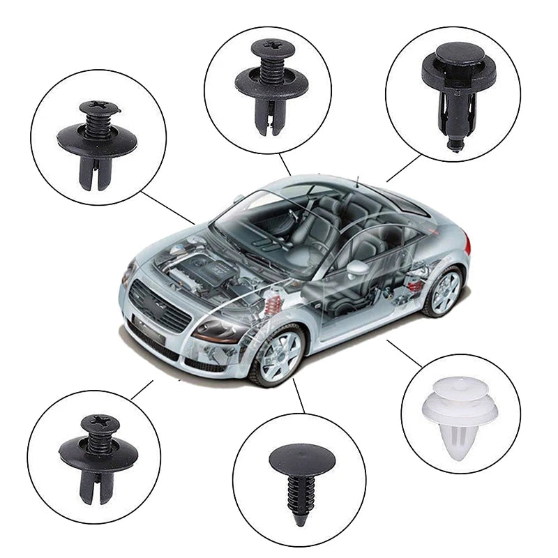 Assorted Plastic Push-Type Retainer Clips for Auto Body & Trim (100-Piece)