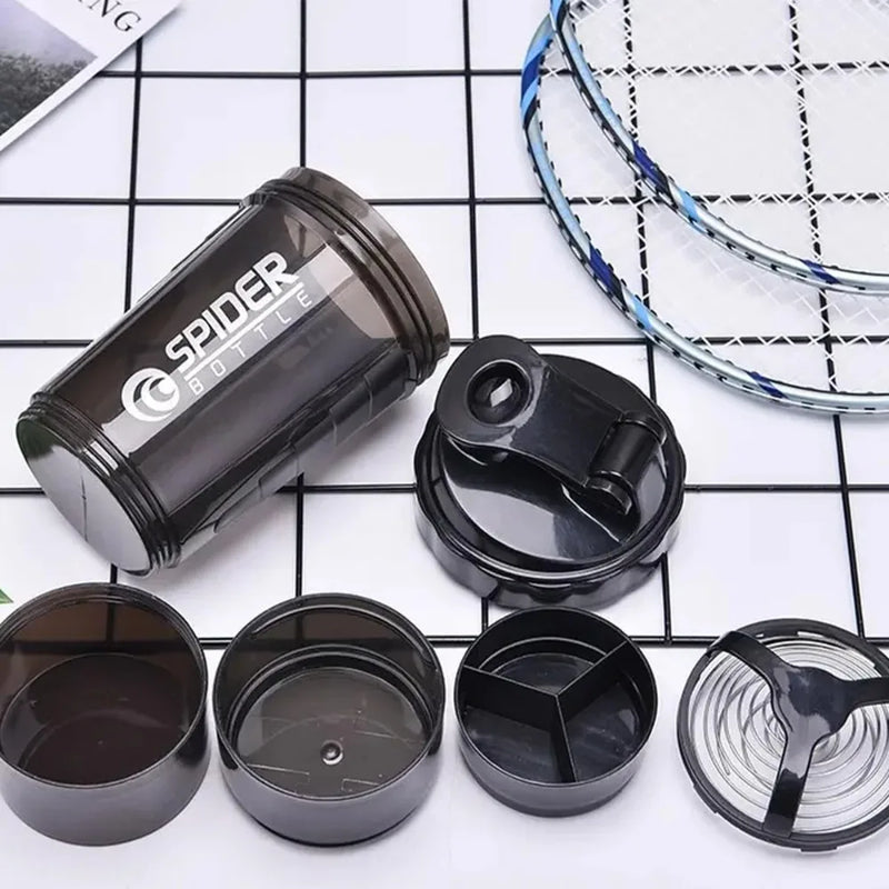 3-Compartment Protein Shaker Bottle