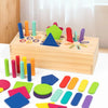 Wooden Geometric Shape & Color Sorting Box for Toddlers