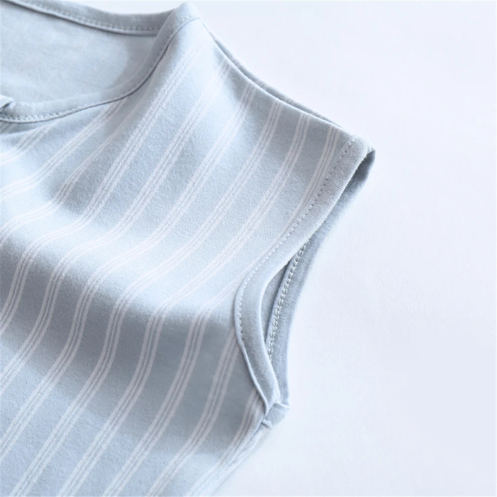 Pure Cotton Striped Baby Sleeping Bag with Split Legs