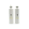 Easter Holy Water Bottle with Gold Cross Design