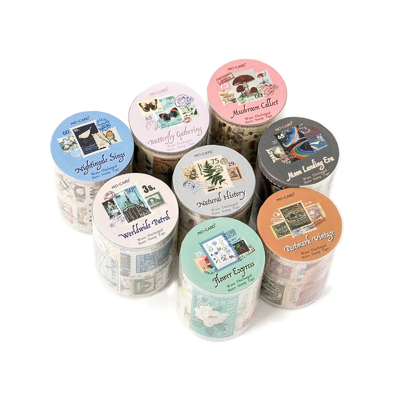 Vintage Stamp Tape Stickers Roll for Journals and Crafts