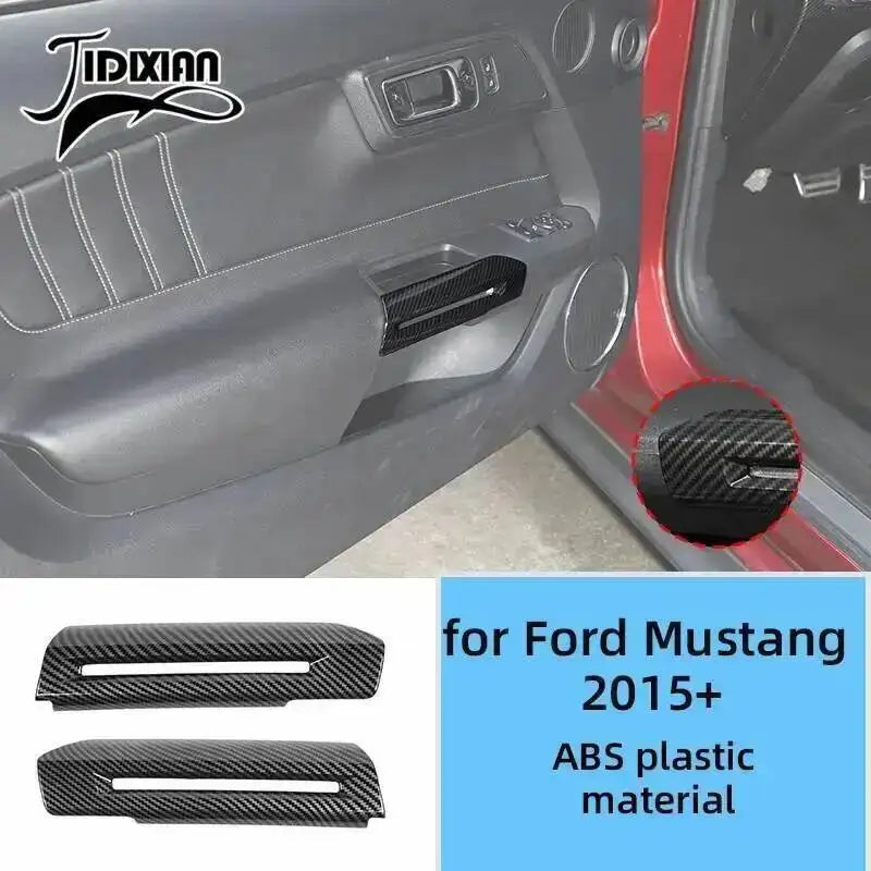 Carbon fiber grain decorative trim kit for Ford Mustang 2015+ interior panel