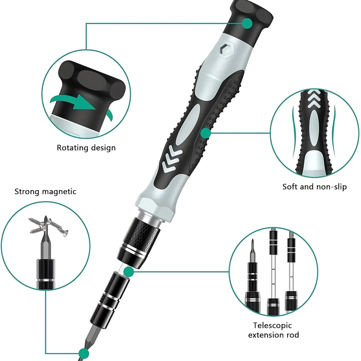 132-in-1 Precision Screwdriver Set with Color-Coded Bits and Magnetic Case
