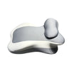 A light gray and white multi-positional memory foam body pillow with a removable cover.