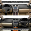 Interior view of a car dashboard with a steering wheel and center console, showing an anti-slip cover installation.