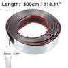 A roll of chrome car door edge guard trim strip measuring 300cm or 118.11 inches, with a 25mm thickness.
