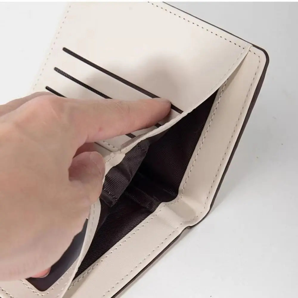 Slim PU Leather Zipper Wallet with Floral Detail