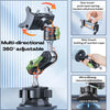 A multi-directional 360° adjustable suction cup phone holder with one-touch locking and strong vacuum adsorption.