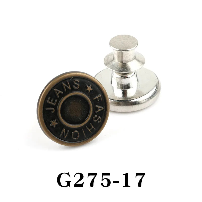 No-Sew Adjustable Jeans Button Pins for Waist Tightening and Decoration