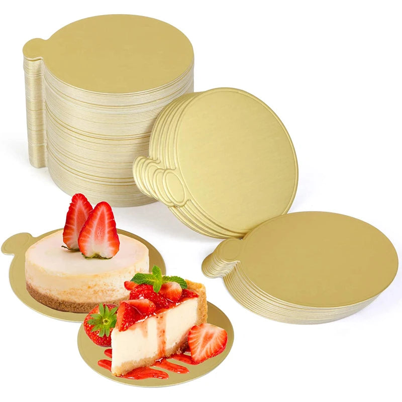 Gold Mini Cake Boards for Dessert Display and Serving