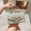 Crystal Bowknot Evening Clutch with Chain Strap