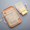 Set of 3 Natural Cotton Soap Saver Bags with Drawstring