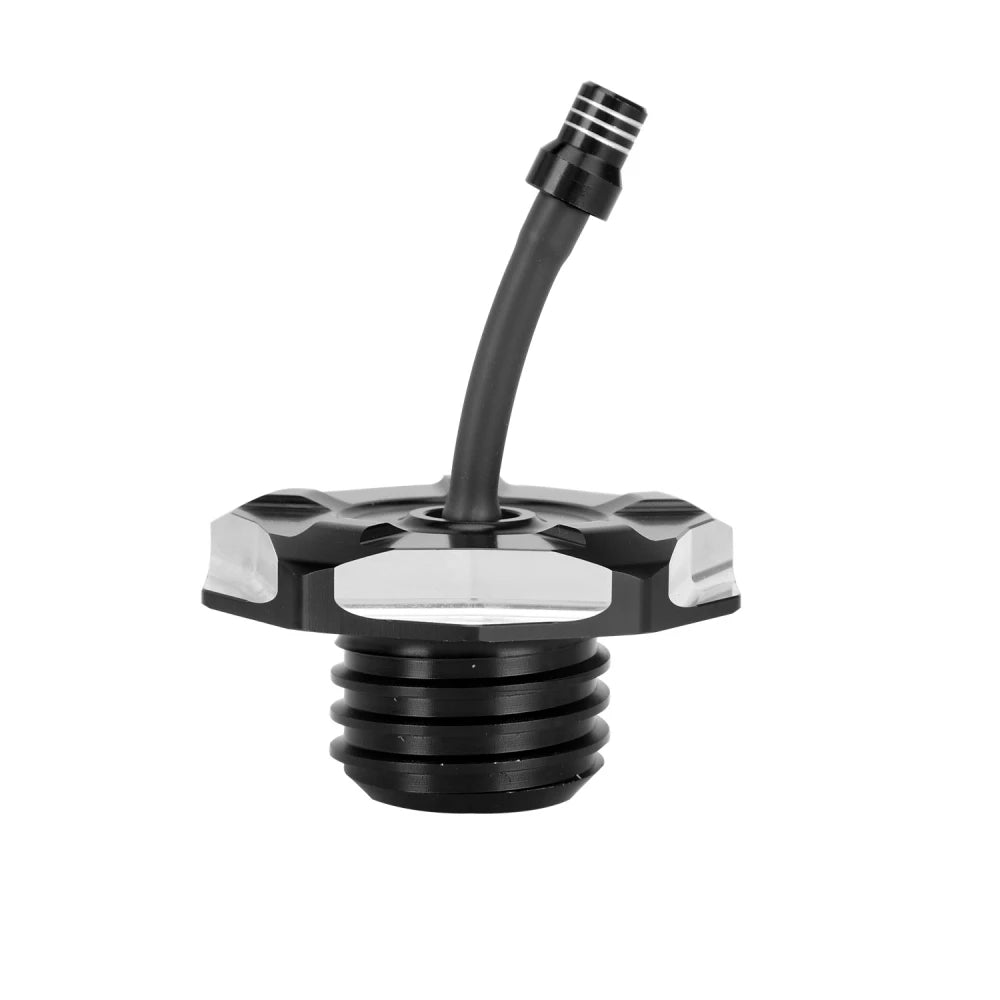 Black CNC aluminum gas cap for Honda CRF110 and CRF125 motorcycles