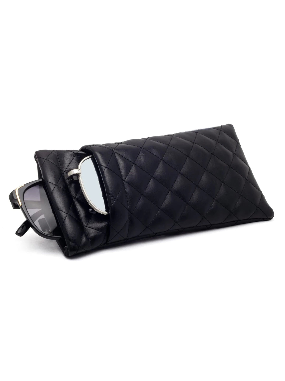 Double-Layer PU Leather Glasses Case with Soft Lining