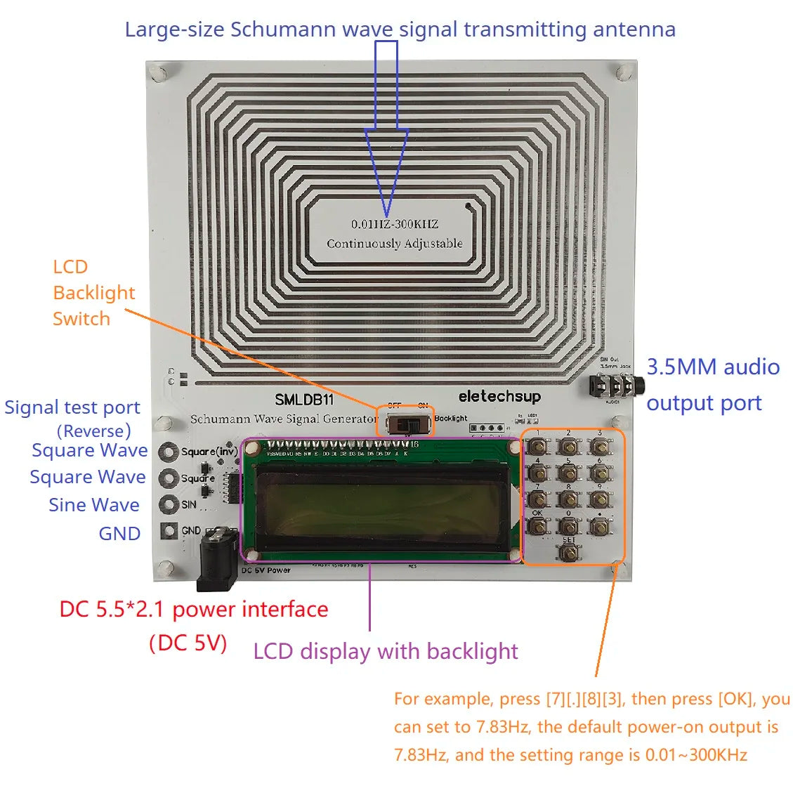 Schumann Resonance Generator with Adjustable Frequency