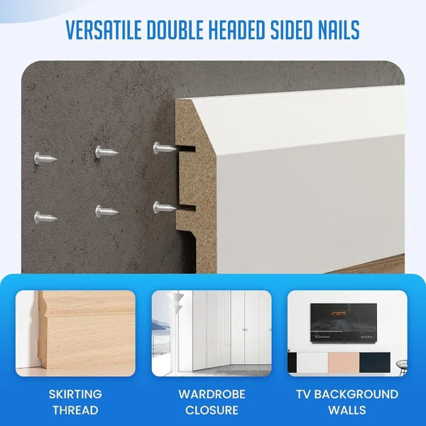 Ongles doubles côtés polyvalents montrés avec des applications pour tringles, fermeture de garde-robe et murs d'arrière-plan 