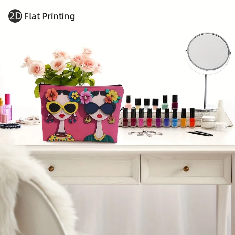 Floral Print Makeup & Travel Pouch