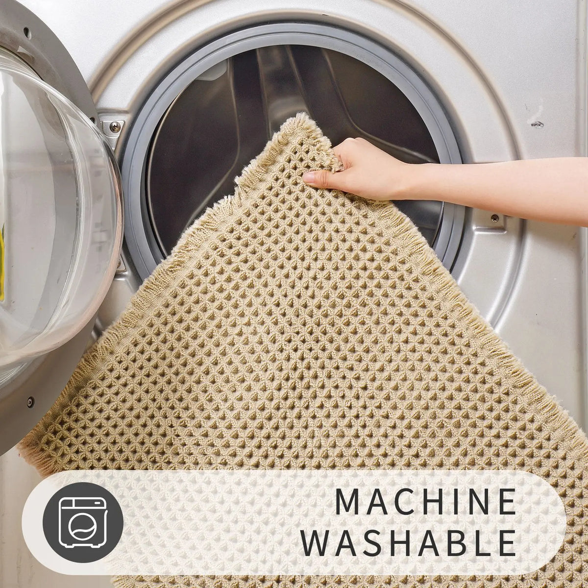 Waffle Weave Bath Mat with Non-Slip Backing