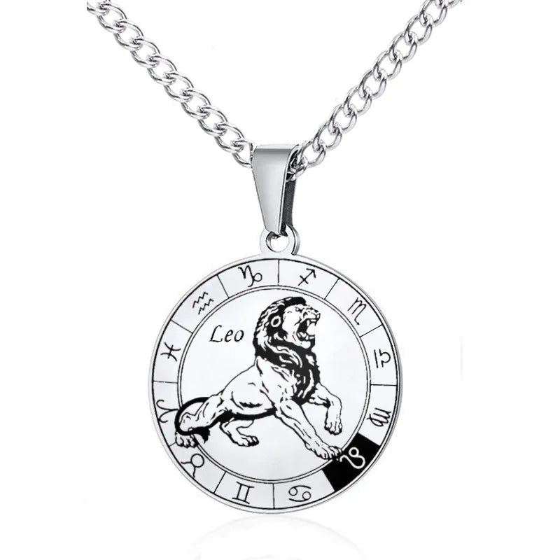 Collier Constellation du Zodiaque en Acier Inoxydable