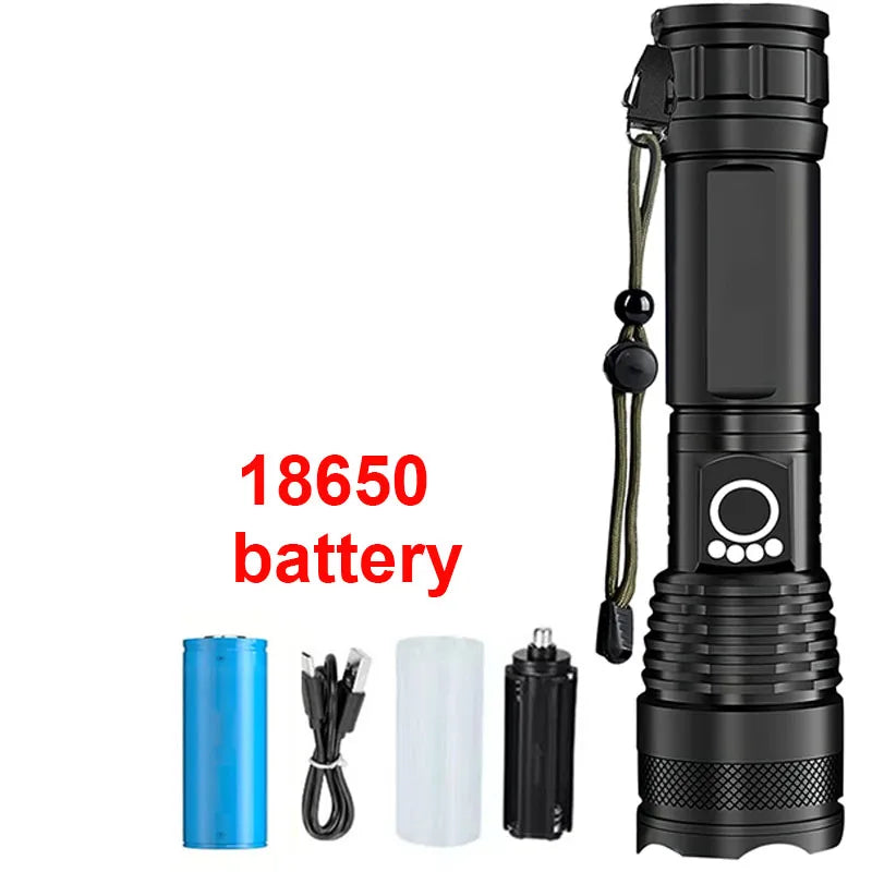 Linterna LED Recargable Táctica con Zoom