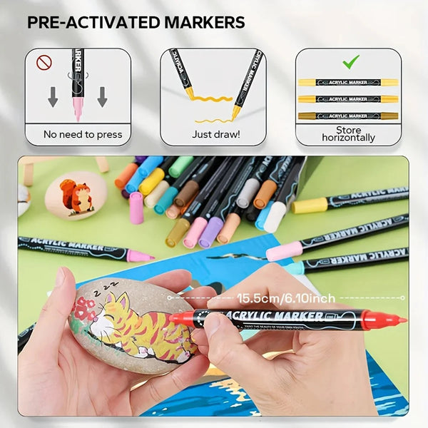 Dual-Tip Acrylic Paint Pens