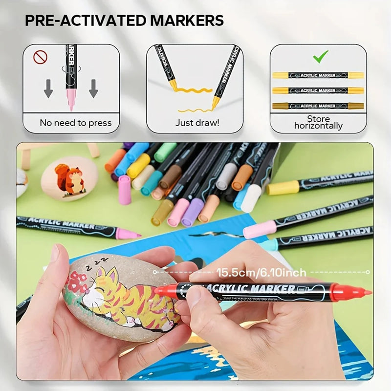 Dual-Tip Acrylic Paint Pens