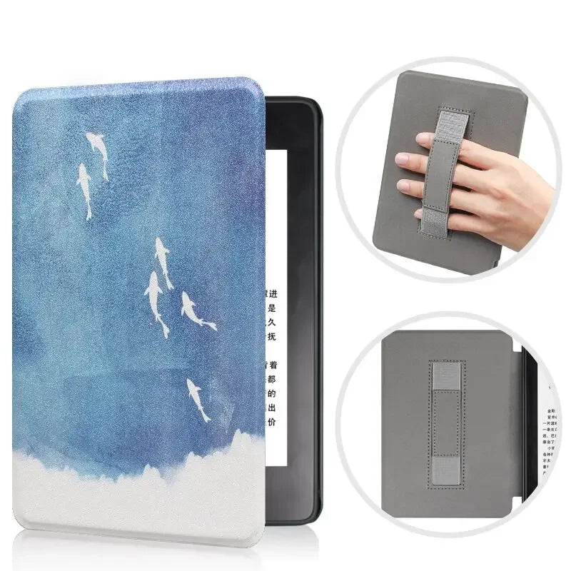 Premium Leather Case for Kindle Paperwhite (2024) with Hand Strap & Auto Sleep/Wake