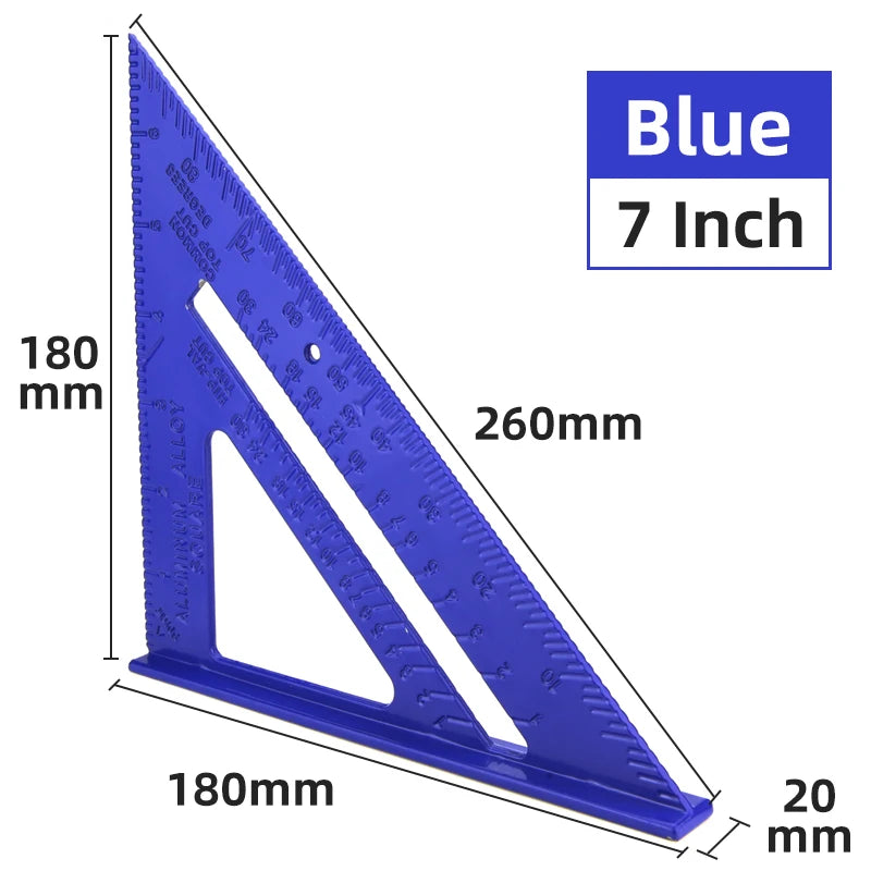 7-Inch Aluminum Alloy Triangle Ruler for Precision Marking