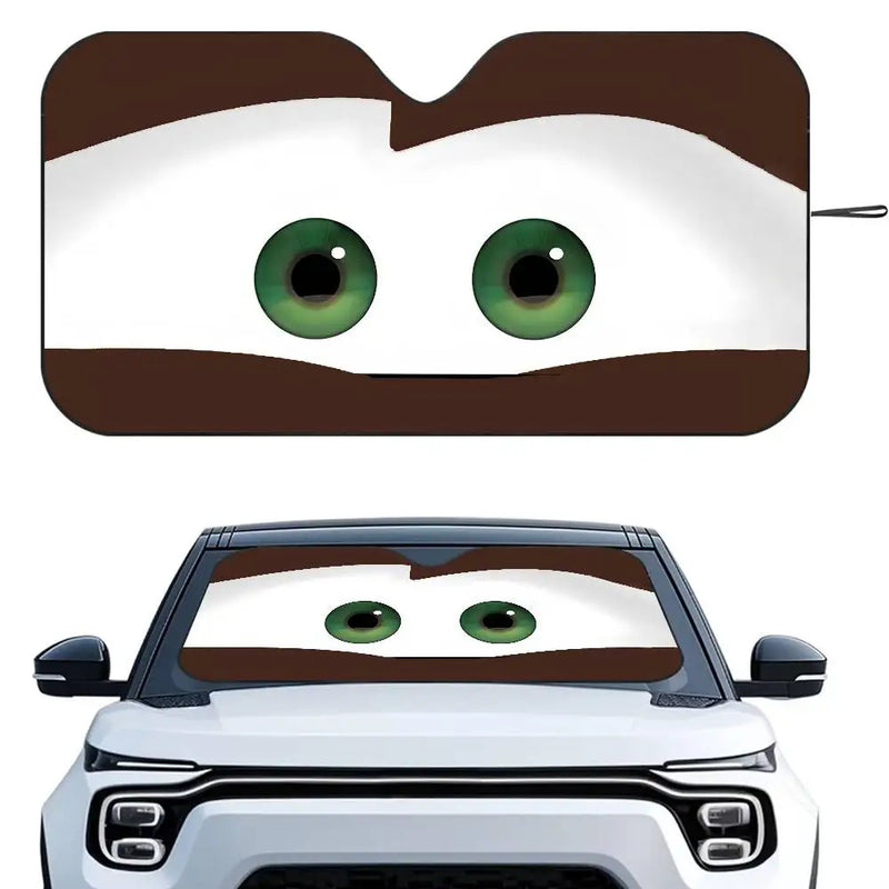 Foldable Car Windshield Sunshade with Cute Cartoon Eyes