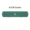 A green silicone faucet drain mat measuring 61cm, designed for countertop protection.